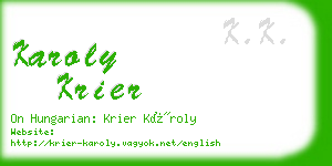 karoly krier business card